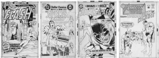 NEAL ADAMS DC Covers - Flash #217, Superman Family #183, Brave & Bold #99, Action #358